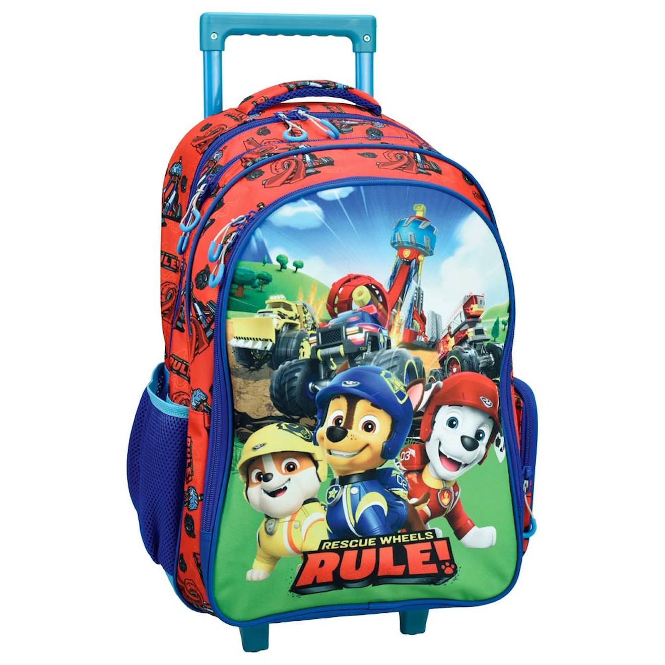Sac À Roulettes Garçon Pat Patrouille Imprimé Rescue Wheels 46 Cm Bleu / Rouge