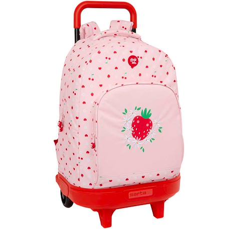 Sac à dos à roulettes glowlab fraise 45 cm trolley haut de gamme  - vertbaudet enfant