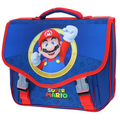 Garçon-Cartable garçon super mario bros 2 compartiments 38 cm
