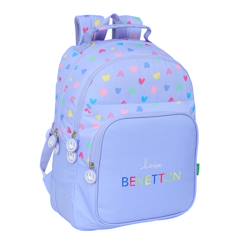 Sac à dos enfant benetton lilas à cœurs 42x32x15 cm  - vertbaudet enfant
