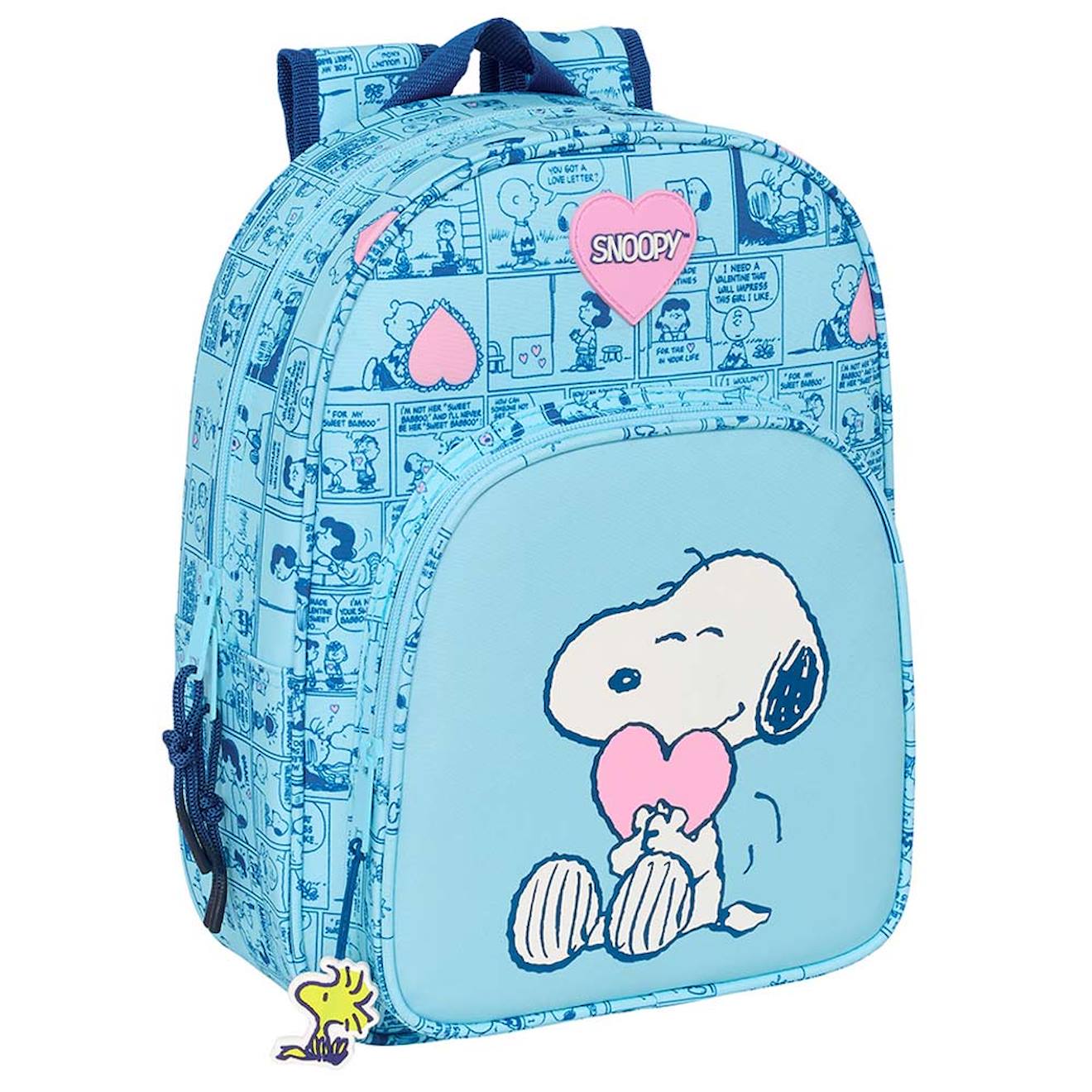 Sac À Dos Maternelle Fille Snoopy Love Léger Et Résistant 34 Cm Bleu / Rose / Blanc