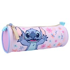 -Trousse fille stitch ronde 20 cm fleurs et zip lilo_et_stitch