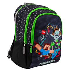 -Sac à dos garçon minecraft tnt pixel art polyester 2 compartiments