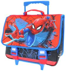 -Cartable à roulettes garçon spiderman avec rabat pvc imprimé brillant
