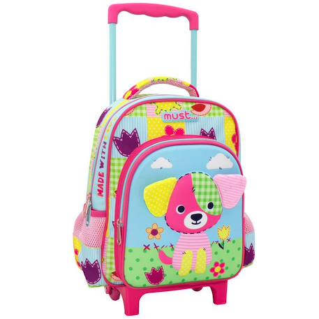 Fille-Sac à dos à roulettes maternelle - chiot lovely - trolley compact pratique