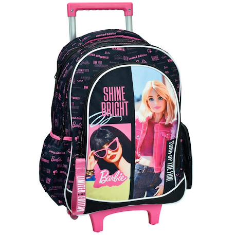 Fille-Accessoires-Fourniture scolaire-Cartable-Sac à dos à roulettes fille - motif barbie shine bright - haut de gamme