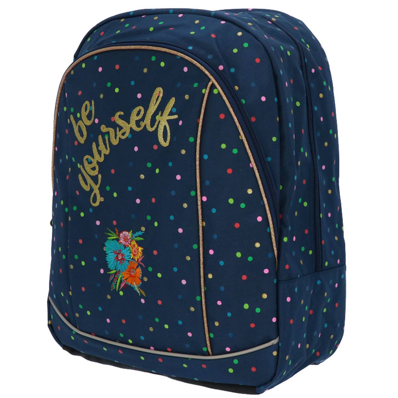 Sac À Dos Fille 2 Compartiments Ettavee Be Yourself 42 Cm Bleu / Multicolore
