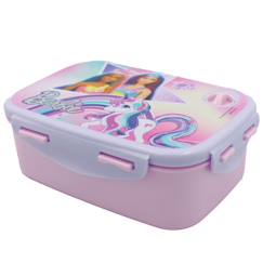 Puériculture-Boîte repas fille à charnière barbie licorne – poignée de transport