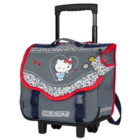 Cartable à roulettes 38 cm hello kitty kiss 2 compartiments hello kitty  - vertbaudet enfant