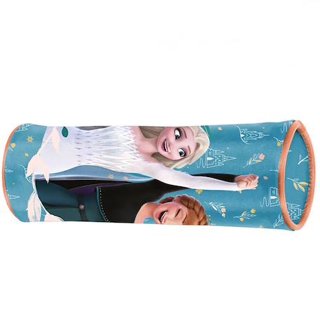 Fille-Accessoires-Cartable, trousse-Trousse ronde cylindrique imprimée elsa toile