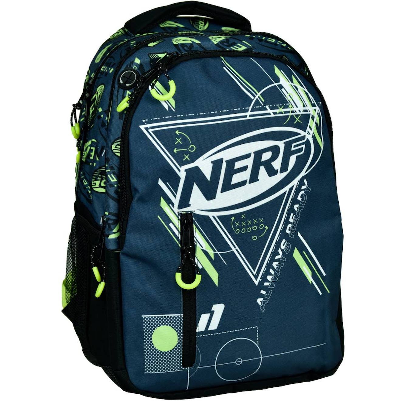 Sac À Dos Scolaire Garçon 2 Compartiments Nerf Xray 43 Cm Bleu / Vert