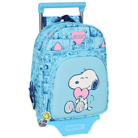 Sac à dos à roulettes snoopy love 34 cm trolley maternelle  - vertbaudet enfant