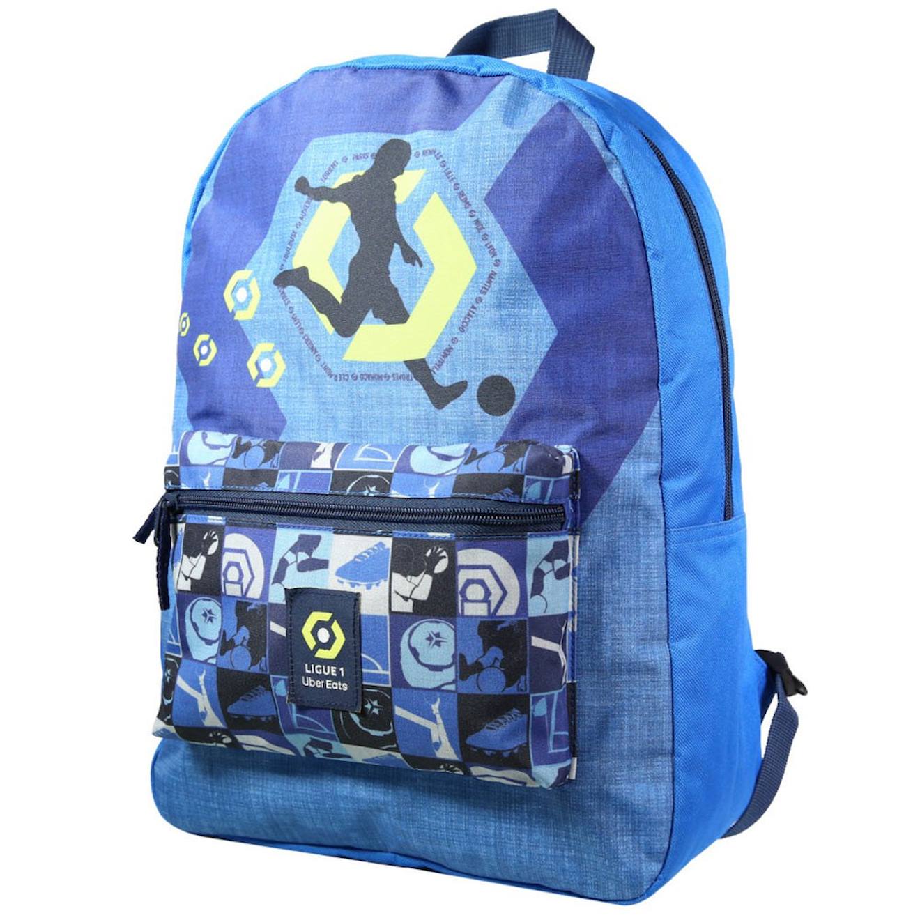 Sac À Dos Scolaire Garçon Polyester Ligue 1 Football 40 Cm Bleu
