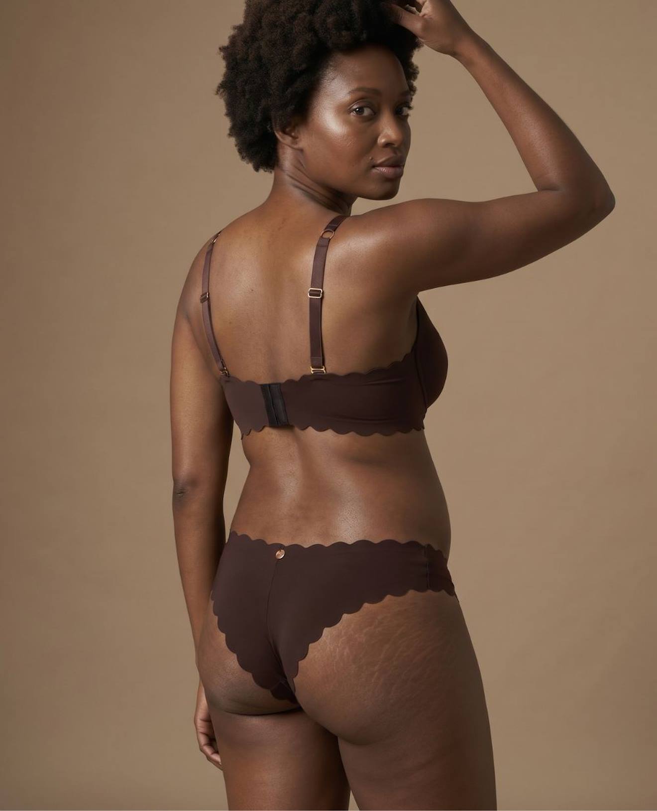 Tanga Taille Basse De Maternité Skin Chocolat