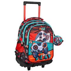 Sac à roulettes garçon cmp en tissu imprimé manettes  - vertbaudet enfant