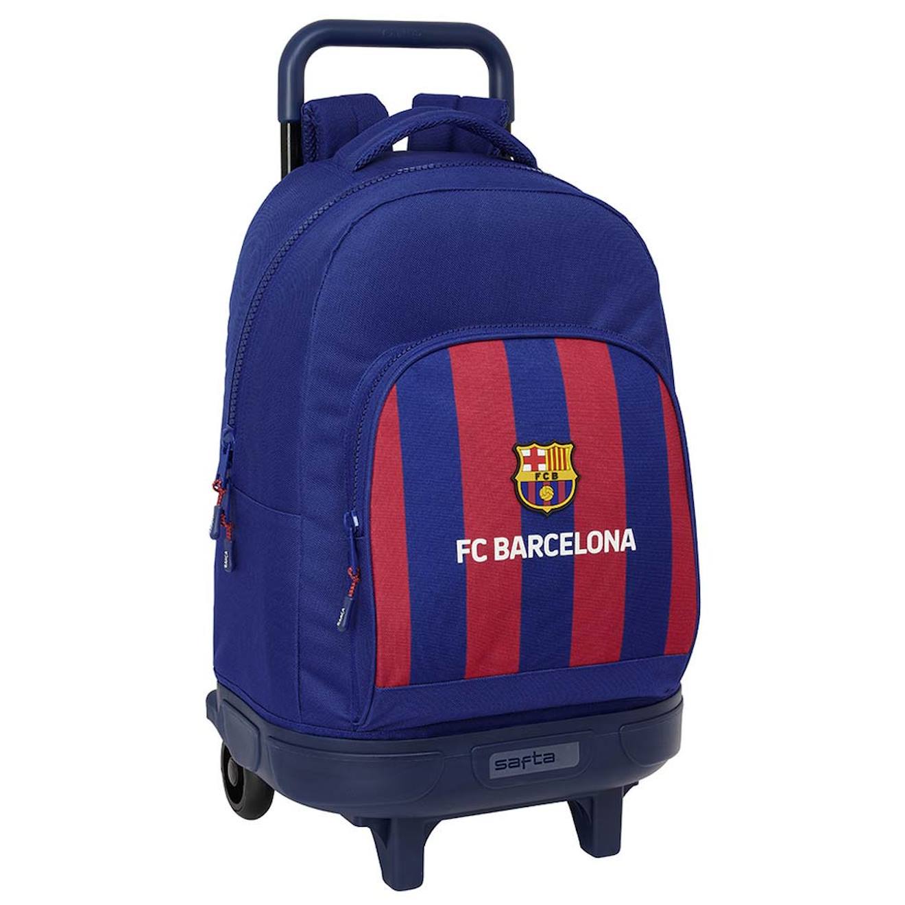 Trolley Garçon Avec Sac À Dos Amovible Fc Barcelone Ecusson 45 Cm Bleu / Rouge