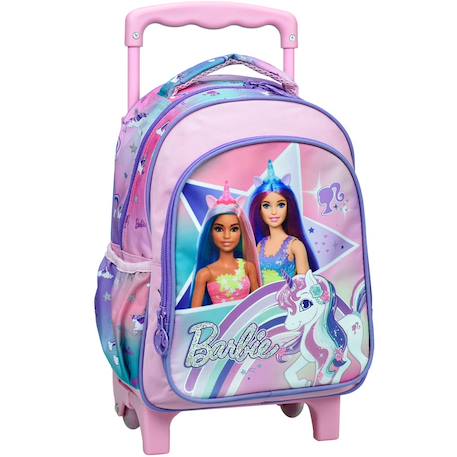 Fille-Accessoires-Cartable, trousse-Sac à dos à roulettes enfant - licorne barbie - compact