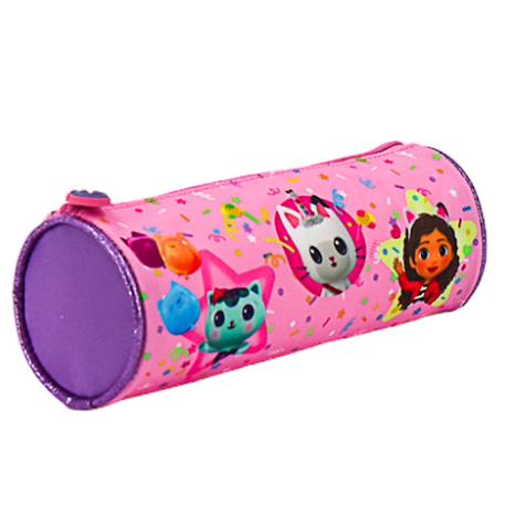 Fille-Accessoires-Cartable, trousse-Trousse cylindrique gabby et la maison magique 22 cm