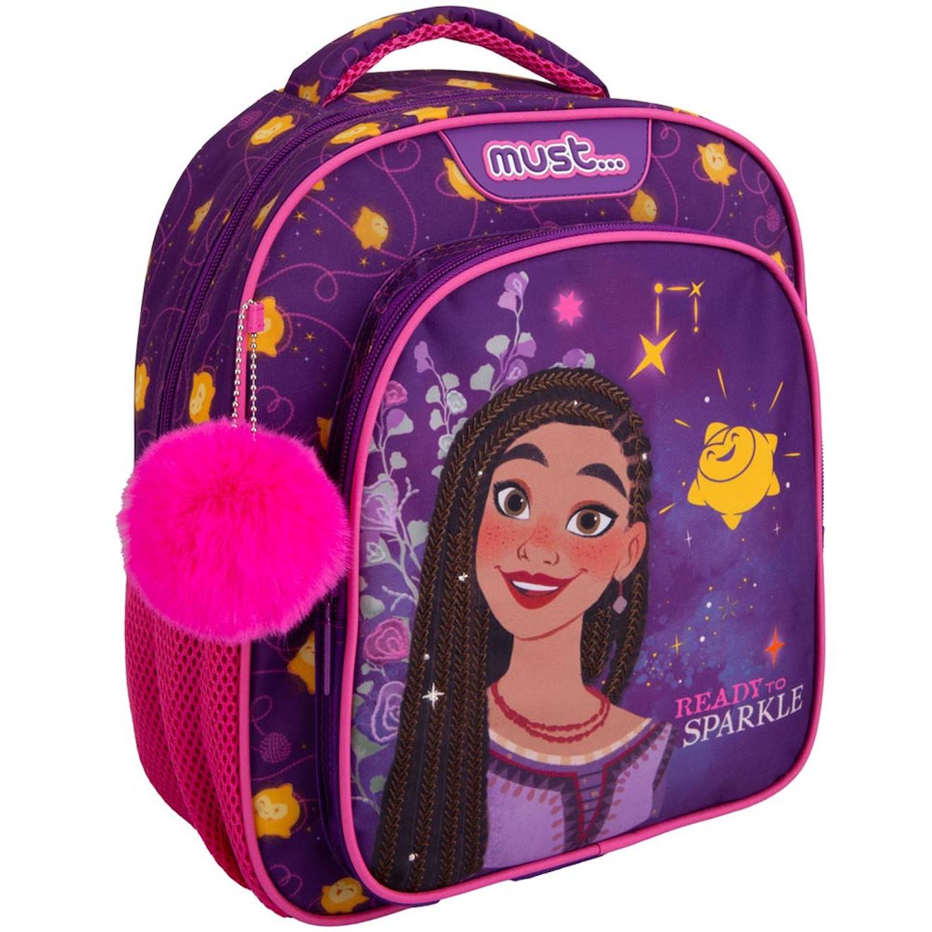Sac À Dos Maternelle Fille Disney Asha En Polyester Motif Personnages 31 X 27 X 10 Cm Bleu / Violet / Gris