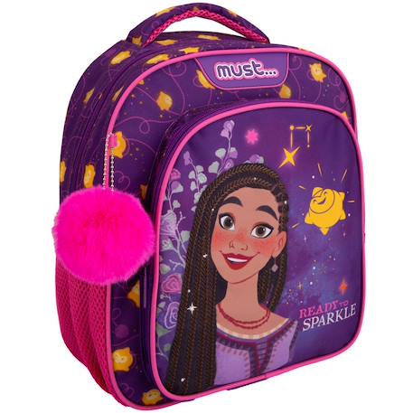 Fille-Sac à dos maternelle fille disney asha en polyester motif personnages 31 x 27 x 10 cm