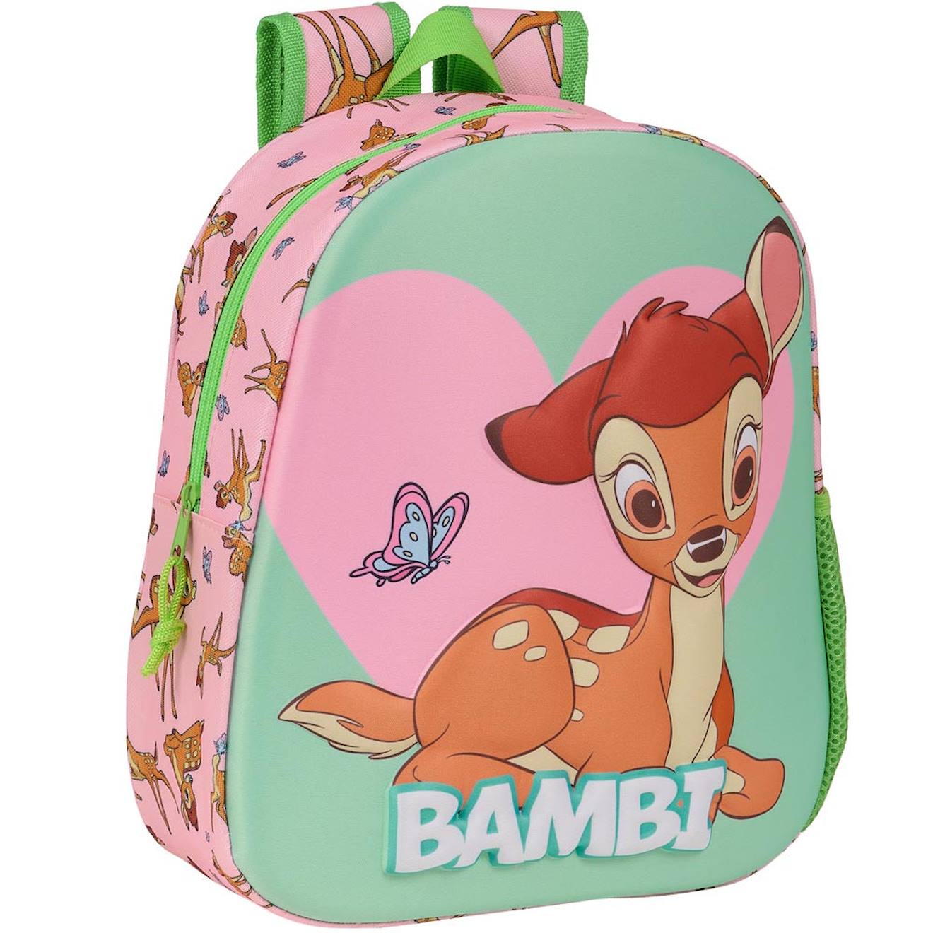 Sac À Dos Fille Safta 3d Bambi Semi-rigide Imprimé Disney Bleu / Rose / Clair