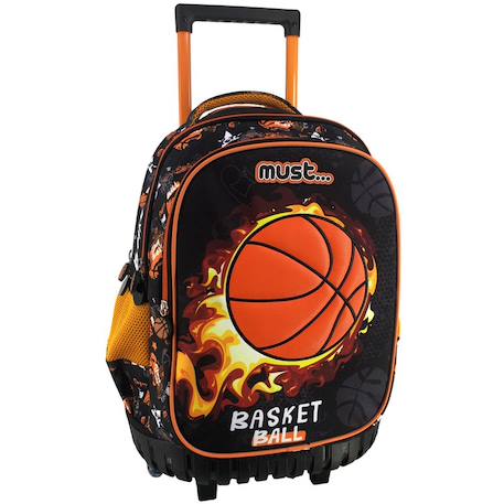 Garçon-Accessoires-Sac à roulettes scolaire basketball fire 45 cm - trolley 3 compartiments