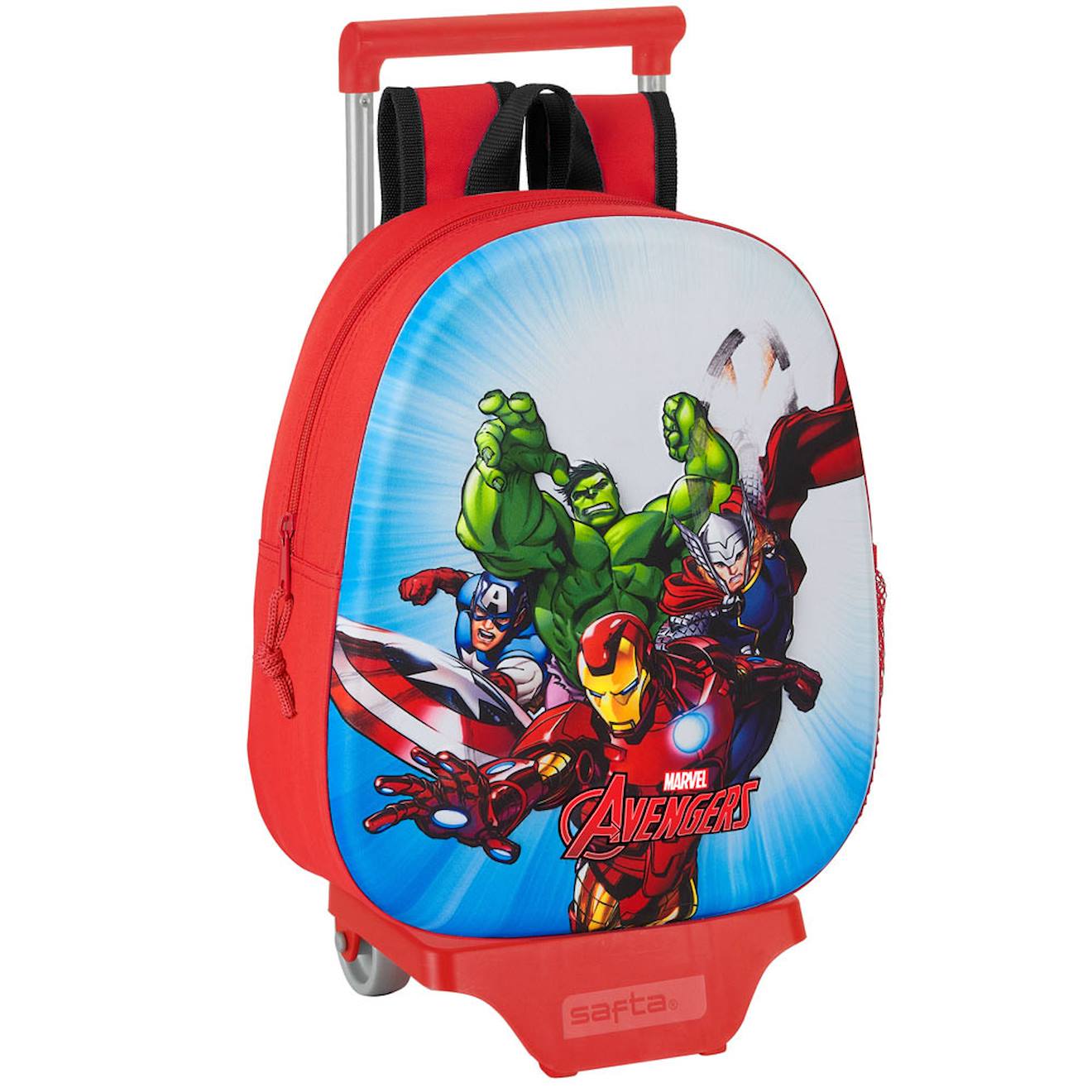 Sac À Dos Trolley Garçon Avengers Polyester Modèle 705 Pour Maternelle Rouge