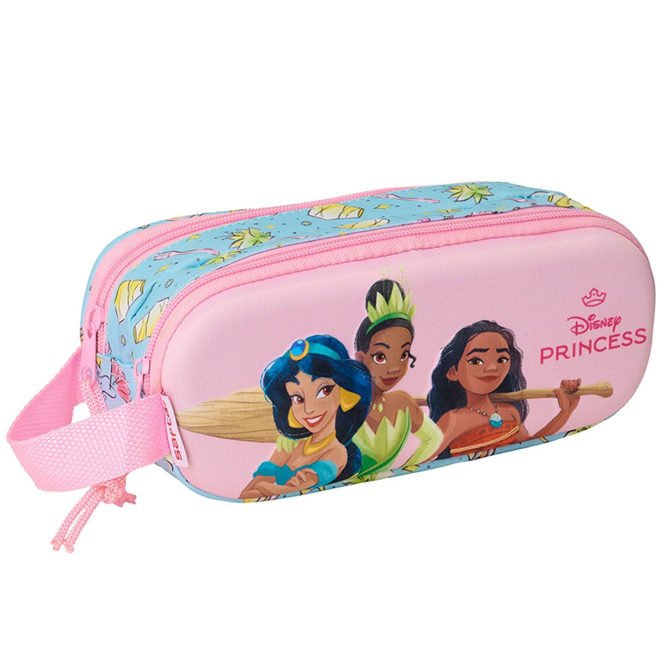 Trousse Fille Disney Princess Effet 3d Panneau Avant Rembourré Blanc / Rose / Bleu