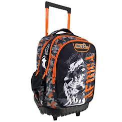 -Trolley scolaire garçon lion animal planet africa wild 3 compartiments 45 cm