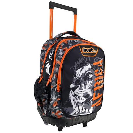 Trolley scolaire lion animal planet africa wild 3 compartiments 45 cm  - vertbaudet enfant