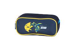 Jouet-Matériel scolaire-Batman - trousse scolaire enfant - garçon - bleu marine/jaune - 2 compartiments