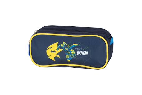 Batman - trousse scolaire enfant - garçon - bleu marine/jaune - 2 compartiments  - vertbaudet enfant