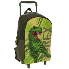 -Sac à dos à roulettes enfant garçon dinosaure t?rex 34 cm - trolley maternelle
