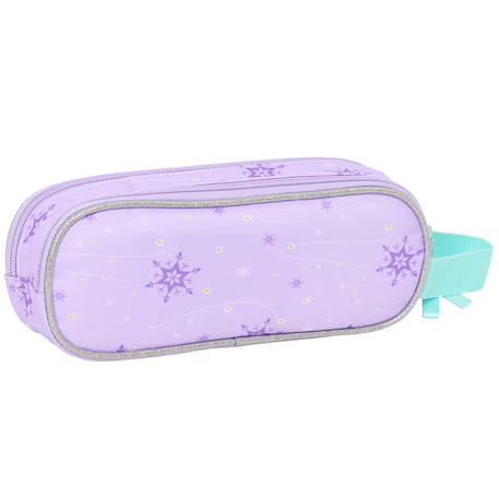 Trousse fille double compartiment la reine des neiges imprimé disney frozen 21 cm Blanc / violet / bleu 2 - vertbaudet enfant 