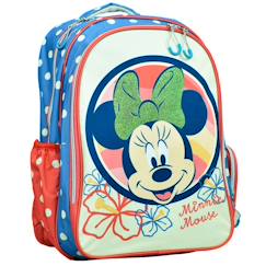 Sac à dos scolaire fille minnie motif fleurs en synthétique  - vertbaudet enfant