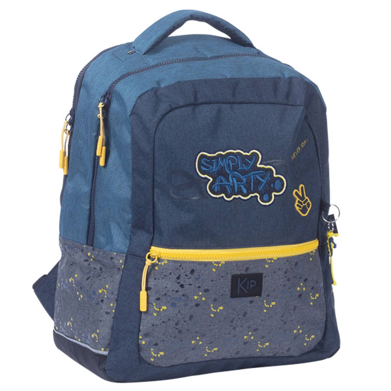 Sac À Dos Scolaire Garçon - 43 Cm Bleu / Jaune