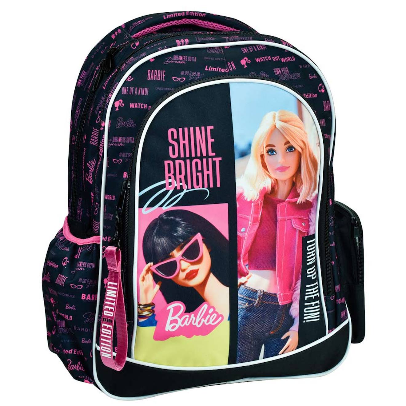 Sac À Dos Scolaire Fille Barbie Imprimé Shine Bright 43 Cm Noir / Rose / Blanc