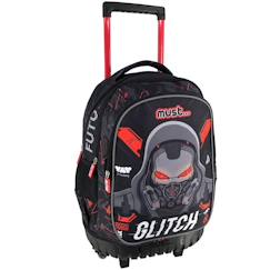 Sac à dos garçon chariot primaire glitch 3 compartiments 30l 45x34x20 cm must  - vertbaudet enfant