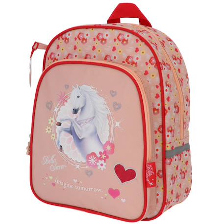 Fille-Accessoires-Sac à dos maternelle bella sara tissu imprimé floral et cœur 30 cm