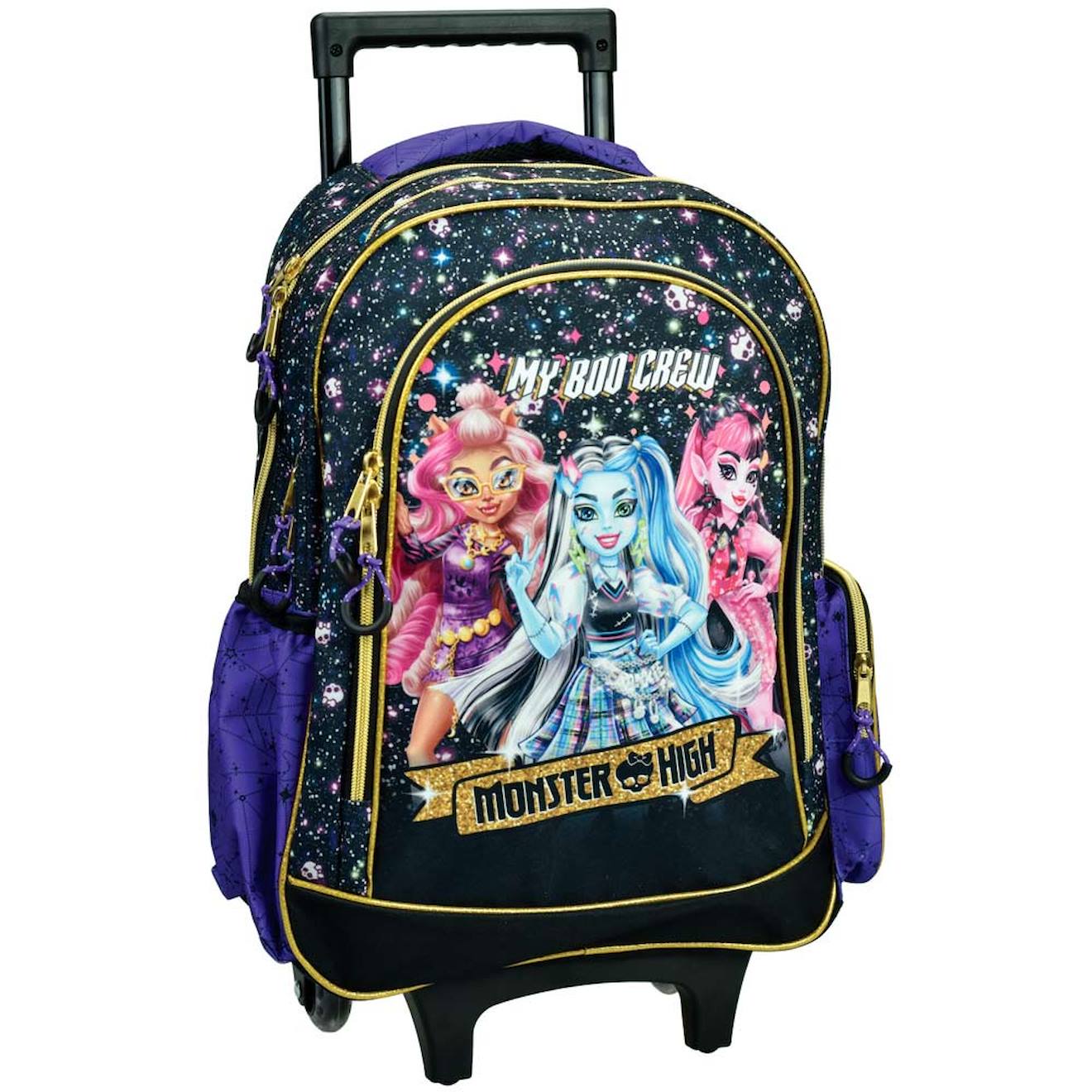 Sac À Dos À Roulettes Monster High Crew 46 Cm Trolley Haut De Gamme Multicolore