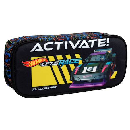 Trousse zippée hot wheels en tissu imprimé voiture de course gt-scorcher  - vertbaudet enfant