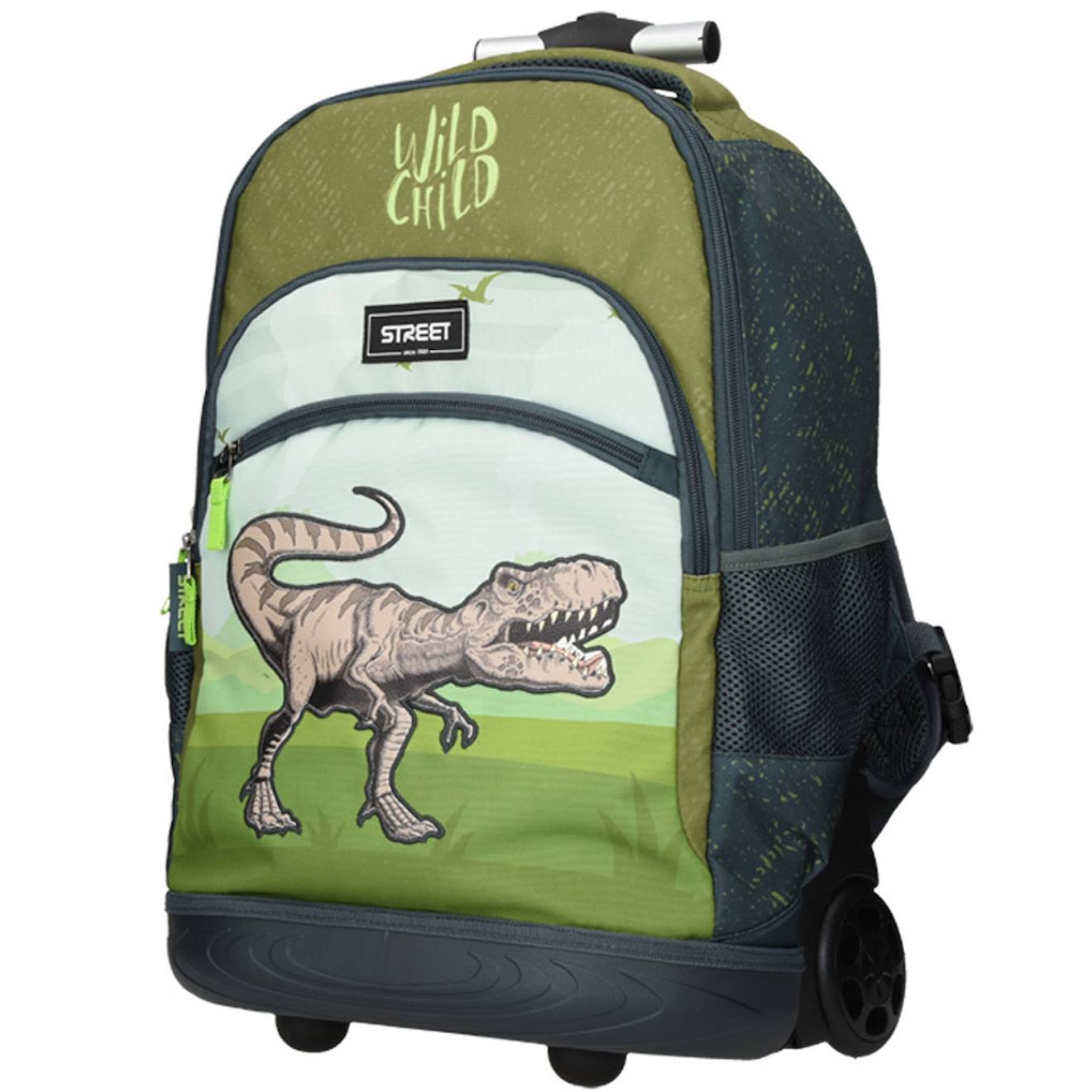 Sac À Dos Trolley Garçon Motif Dinosaure Wild Child 47 Cm Vert