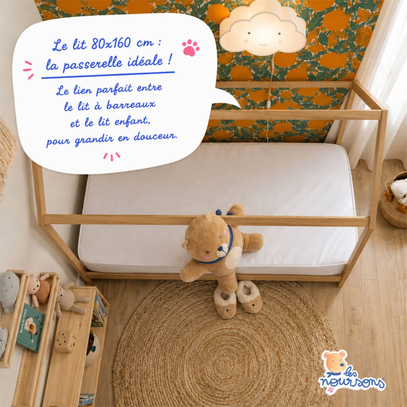 Matelas Enfant / Bébé 80x160 Cm - Idéal Pour Lit Cabane / Lit Gigogne - Réversible - Oeko Tex Blanc (Les Noursons) - Image 2