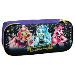 Jouet-Trousse fille monster high 23 cm tissu imprimé brillant 2 compartiments