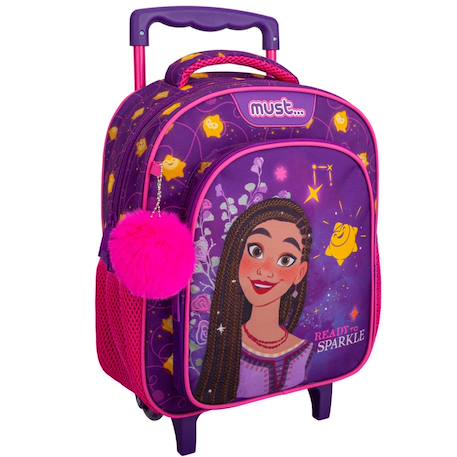 Fille-Accessoires-Fourniture scolaire-Sac à dos à roulettes maternelle fille - disney asha wish - compact