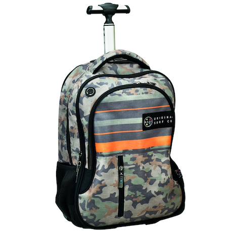 Sac à dos à roulettes - résistant - maui military 48 cm  - vertbaudet enfant