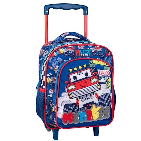 Garçon-Accessoires-Cartable, trousse-Sac à dos à roulettes 31 cm cmp monster truck – 2 poches filet