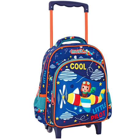 Sac à dos à roulettes must little pilot maternelle 31 cm trolley  - vertbaudet enfant