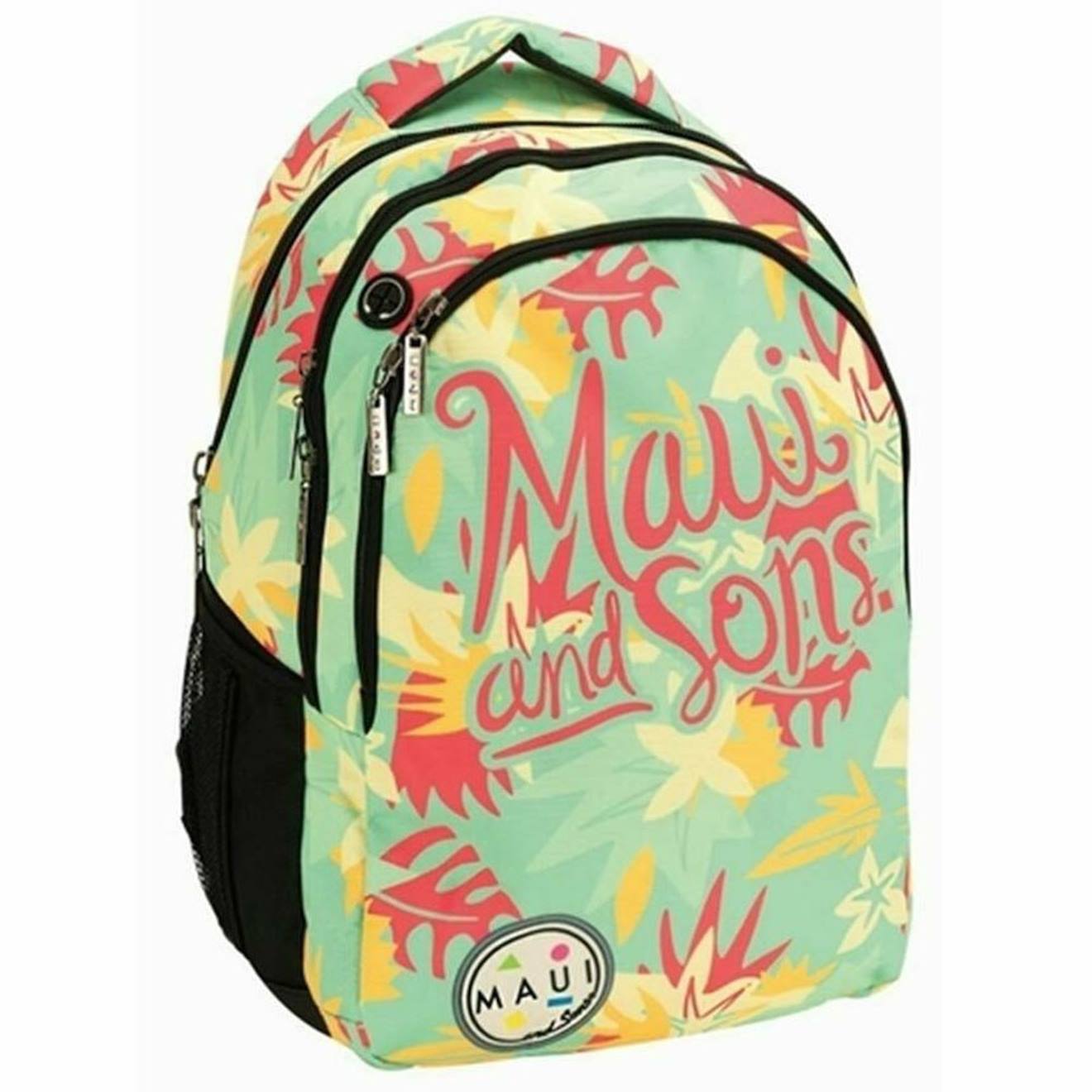 Sac À Dos Fille Imprimé Floral En Tissu Synthétique Maui & Sons Bleu / Vert / Clair / Bleu