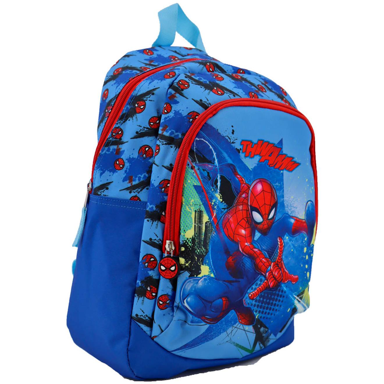 Sac À Dos Enfant Garçon Spiderman Motif Comics Polyester Bleu